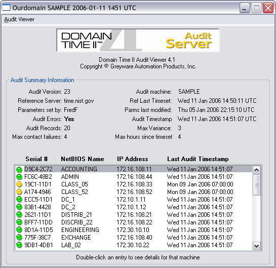 Domain Time II Audit File Viewer