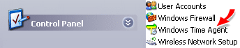Starting the Windows Time Agent from Control Panel