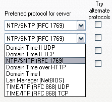 Preferred Protocols box