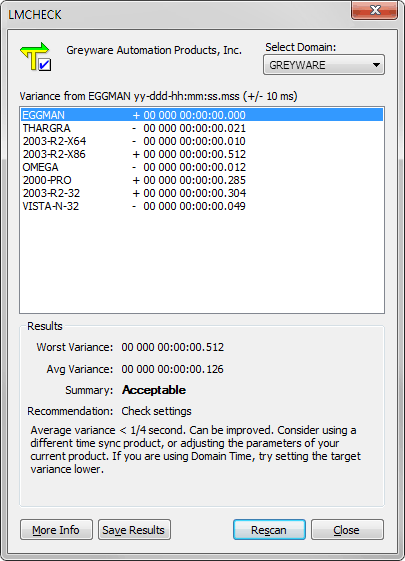 Domain Time II LMCheck Utility